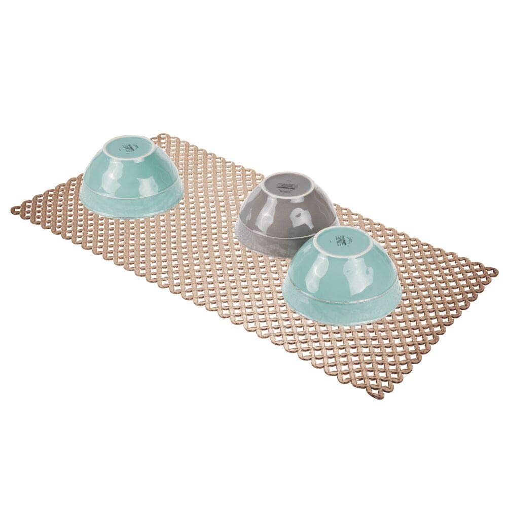Buy mDesign Decorative Kitchen Sink Dish Drying Mat/Grid Plastic