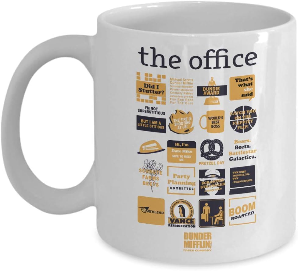The Office Quote Mash Up Funny 11 Oz Coffee Mug Drinkware Mugs - Inspired By US TV Show Prop Tea Cup Dunder Mifflin Inc Paper Company Work Gift Idea -