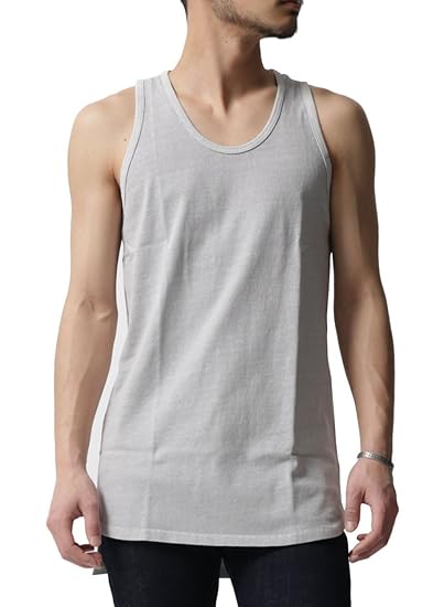 Amazon アビト ロング タンクトップ レイヤード 無地 Usaコットン