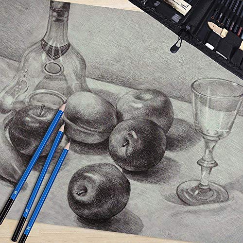 Drawing Set 42-Piece Sketch Pencil Kit Art Supplies, Beginner Drawing Pencils Set, Including 2 Drawing Pad (7x10", 160 GSM, 40sheets Each), Graphite, Kneaded Eraser, Charcoal Sticks, for Teens Adults