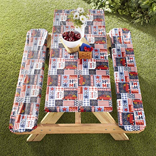 The Lakeside Collection Picnic Table and Bench Seat Covers with Elastic