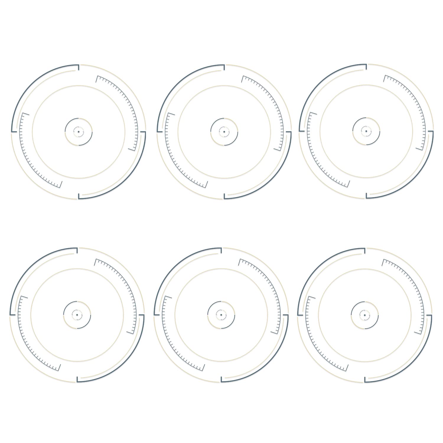6pc Bullseye Objective Point Markers for Wargames & Warhammer 40k