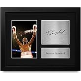 HWC Trading Terence Crawford Boxing Framed Gifts Printed Signed Autograph Picture for Boxer Memorabilia Fans - US Letter Size