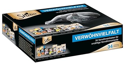 Sheba Verwöhnvielfalt-Paket – Abwechslungsreiches Katzenfutter mit Sheba Soup, Fresh & Fine und cremigen Snacks – 34 Einheite