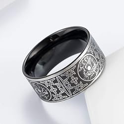 INRENG Men's Stainless Steel Rings Chinese Ancient