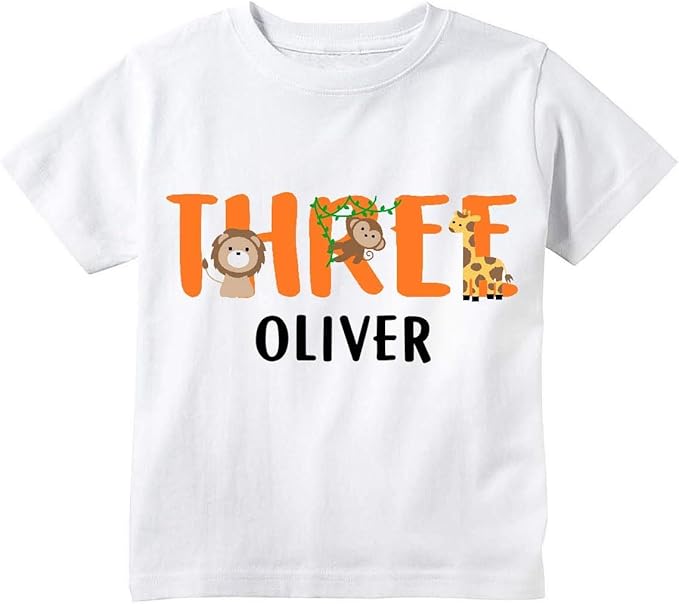 Personalized Jungle Safari Zoo Themed Birthday Toddler Boy TShirt