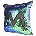heartybay Reversible Sequins Mermaid Pillow Cases 40 * 40cm Multi Green and Black