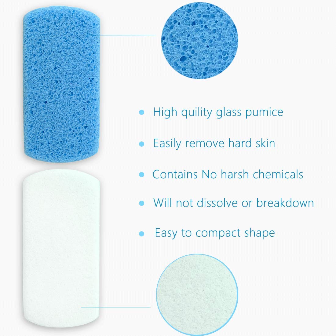 Double Sided Pumice Stone for Feet Hard Skin 100% Siliglass Callus Remover, Exfoliates Feet & Smooths Skin: Beauty