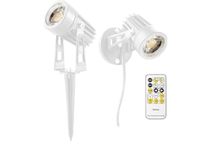 Eiloore Dimmable Spot Lights Indoor: Stepless Dimming Spotlight Indoor with 2700K-6500K Adjustable Color Temperature | 5W 120V LED Up Lights with Remote for Accent Lighting Plant Picture Art 2 Pack
