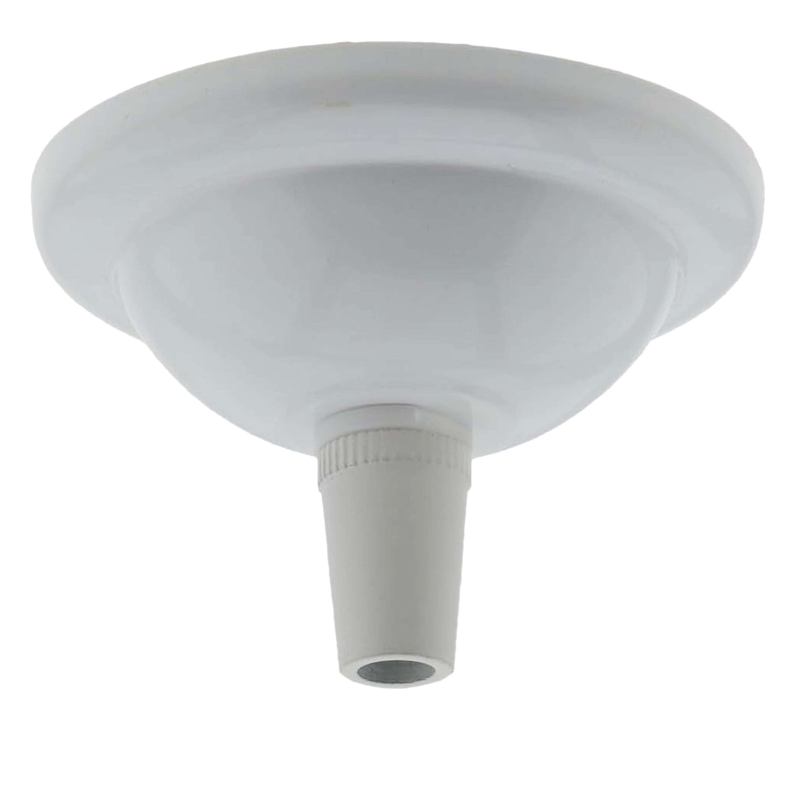 1 Pack Art Deco 67mm Diameter Small Metal Ceiling Rose and Colour Matched Metal Grip in Gloss White Finish
