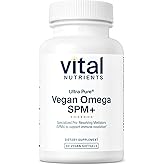 Vital Nutrients Ultra Pure® Vegan Omega SPM+ - Vegan Specialized Pro-Resolving Mediators (SPM) Omega-3 Supplement - Minor Joint Discomfort Relief* - Gluten, Dairy, Soy Free, Non-GMO - 90 Mini Softgels