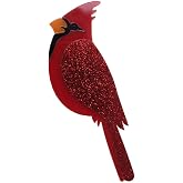 Generic Bird Brooch Pin for Women and Men, Acrylic Cardinal Red Bird Christmas Pin with Glitter, Winter Bird Jewelry for the Holidays