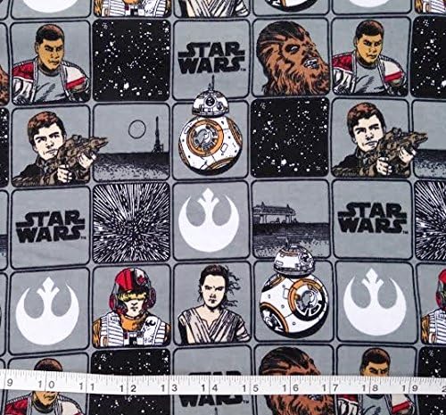 1/2 Yard - Star Wars Hero Grid on Gray Flannel Fabric - Officially Licensed (Great for Quilting, Sewing, Craft Projects, Quilts, Throw Pillows & More) 1/2 Yard X 44" Wide