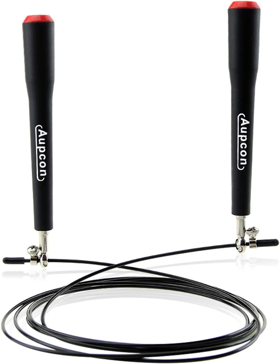 AUPCON Speed Skipping Rope Workout Jump Rope with Non-slip Handles, Jumping Rope for Boxing Training, Crossfit, Fitness & Weight Loss -Kids & Men & Kids Use