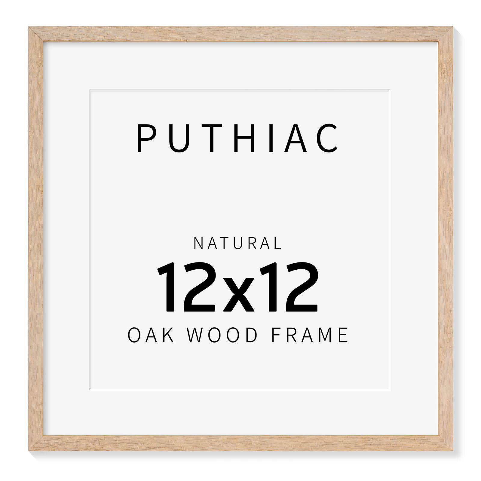 Photo 1 of 12x12 Oak Wood Picture Frame - Minimalist 12x12 Poster Frame, 12"x12" Picture Frame Wood, Natural Solid Wooden Picture Frames for Wall Art Photo and Prints(1 Pack, Beige)