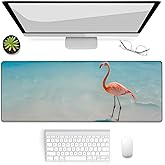 VANZEV Gaming Mouse Pad, Beach Flamingo Large Mouse Pad, Desk Mat, Non-Slip Rubber Base MousePads for Computers Laptop Office School Home Accessories Decor 31.5" x 11.8"