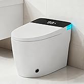 Smart Toilet with Heated Seat &amp; Dual Auto Flush, Foot Sensor, Tankless One-Piece Electric Toilet with Manual Soft-Close Seat &amp; Lid, Night Light, LED Display &amp; 1000g Powerful Flush, 0.8/1.28GPF