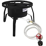 GasOne B-5300 One High-Pressure Outdoor Propane Burner Gas Cooker Weld, Black