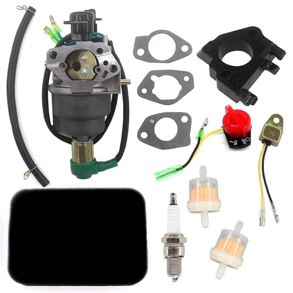 Photo 1 of AISEN Carburetor for Honeywell HW5500 HW5000E HW6200 100924A 100925A 6036 6037 6151 5500 6875W 337cc 389cc Generator Carb Fuel Line Filter Foam Air Filter Oil Alert Sensor