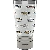 Tervis Traveler Here Fishy Fishy Goldfish Triple Insulated Tumbler Travel Cup Keeps Drinks Cold & Hot, 30oz, Stainless Steel
