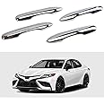 Door Handle Cover Trim Compatible with Toyota Camry 2018-2025 /Corolla 2019-2025 /Avalon 2019-2022 /Pruis Hatchback 2016-2024 Car Accessories Exterior Door Handles without Smart Key Holes Chrome ABS