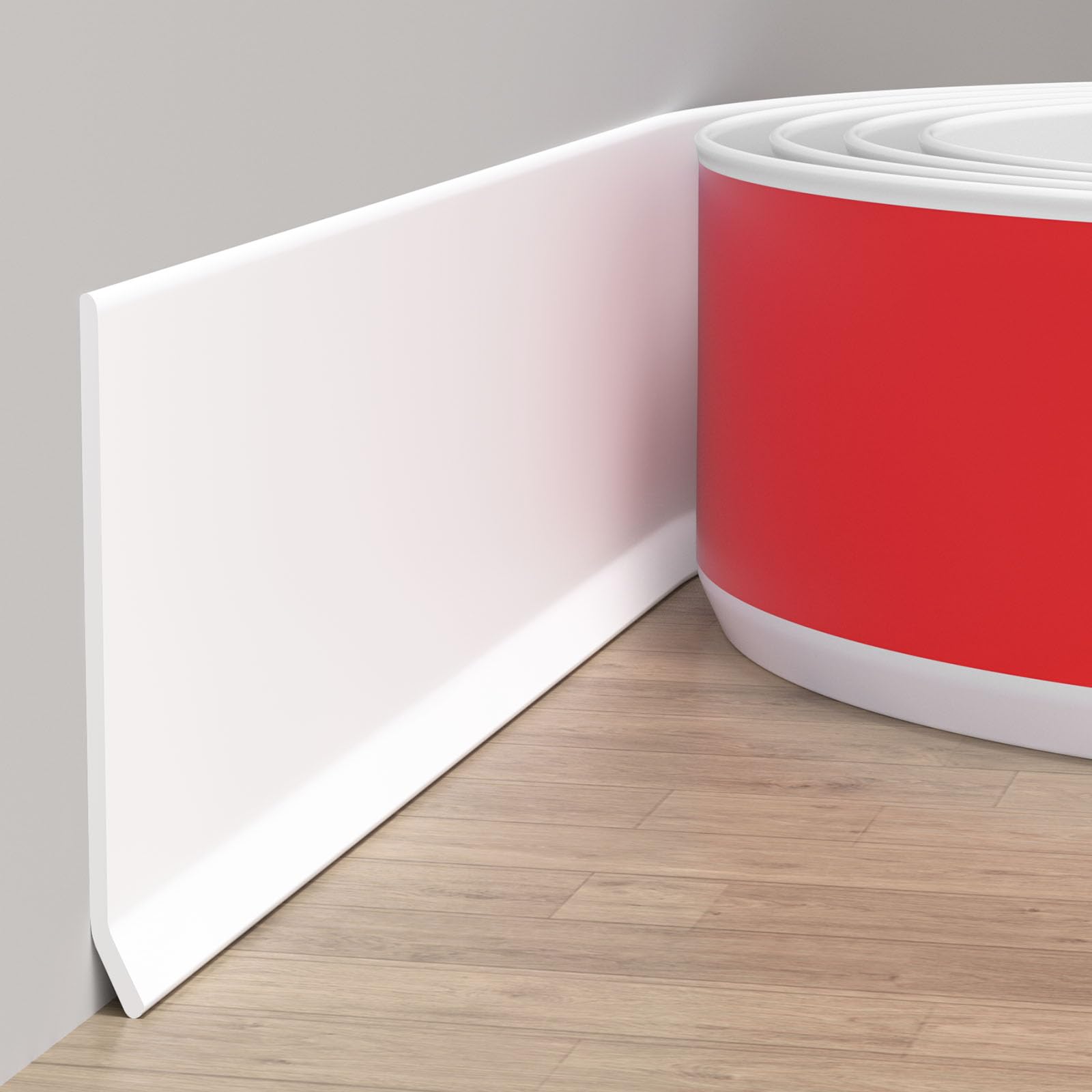 Photo 1 of *USED*
Duzzy Flexible Baseboard Molding Trim, 4 Inch(W) x 200 Feet(L) Peel and Stick Rubber Wall Trim Molding, Self-Adhesive Vinyl Wall Base Cove Base