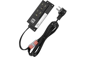 KUNGFUKING Gun Safe Accessory Electrical Power Outlet Kit, Hidden Outlet Gun Cabinet Accessories with USB, Mountable for Interior Dehumidifiers and Lights (Black, UL Listed)