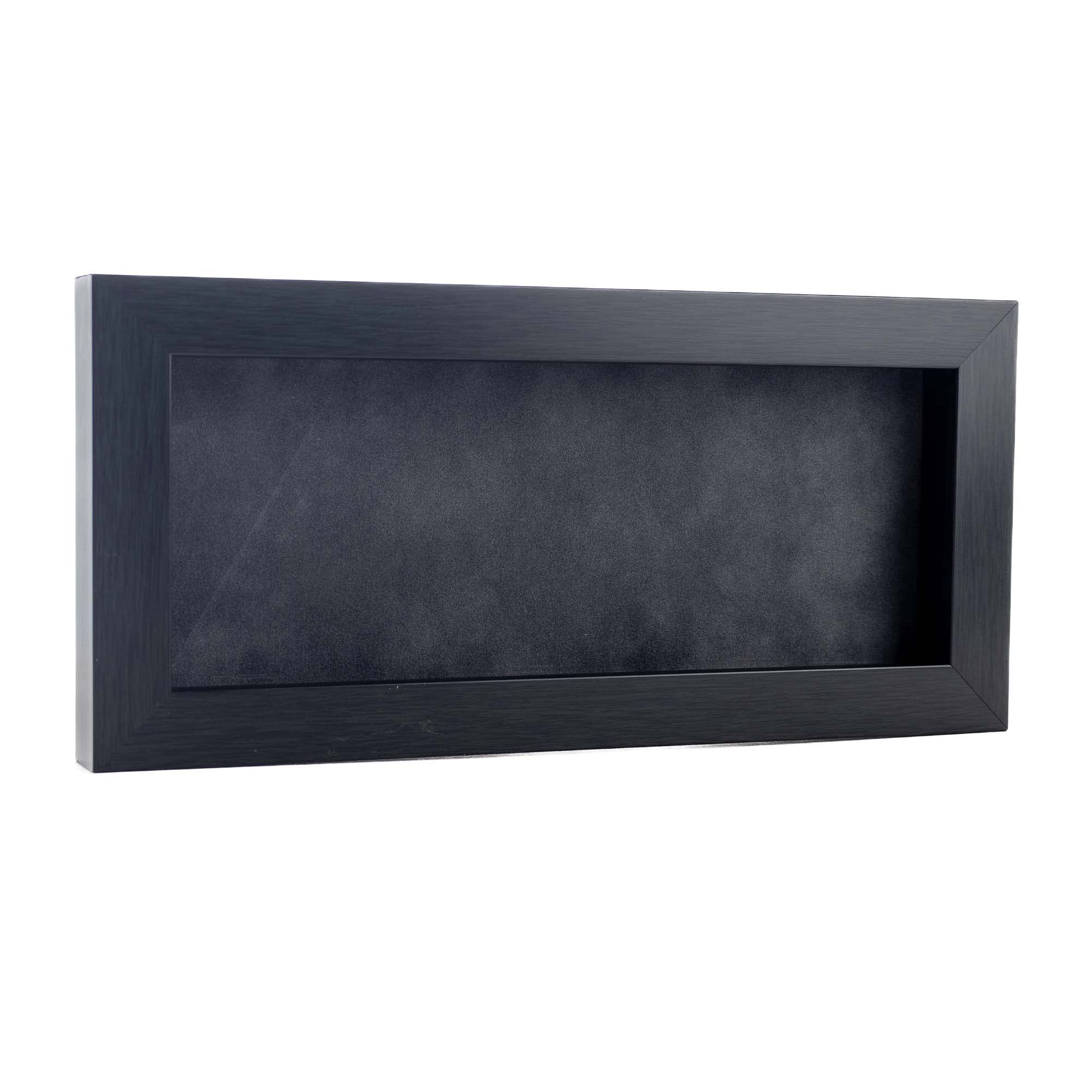 16x28 Shadow Box Frame Charcoal Gray Wood | with a