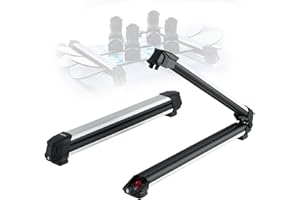 VEVOR Ski & Snowboard Roof Rack, Carry up to 6 Pairs of Skis or 4 Snowboards, 2 PCS Aluminum Universal Car Roof Rack with Loc