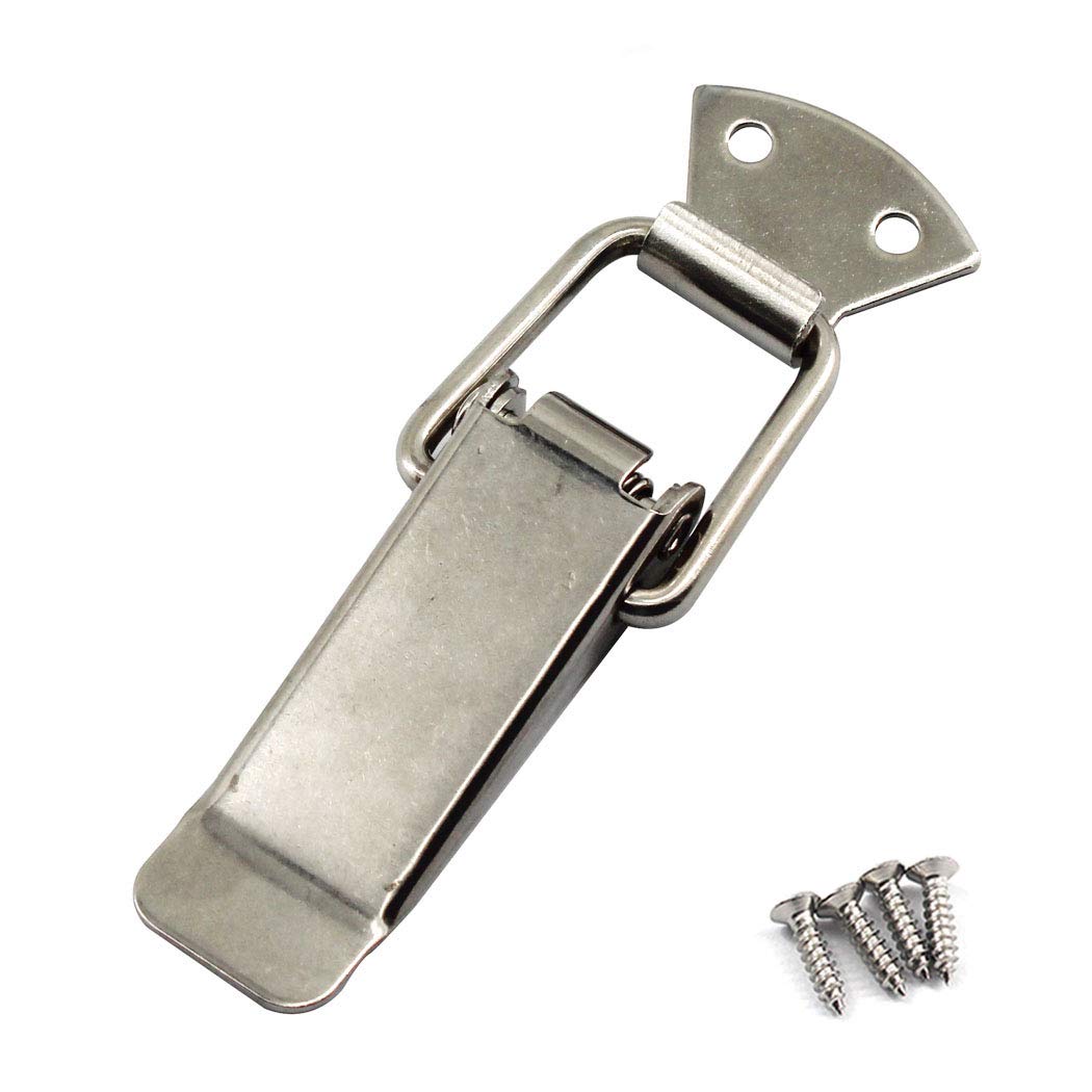 (4 Pieces) Stainless Steel Spring Loaded Latch Clamp Clips for Tool Box,Cases