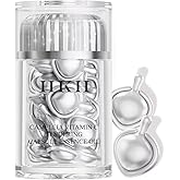 Triple Vitamin C Serum Capsules For Face: Dark Spots Correction with Camellia Niacinamide VE Anti-Aging Skincare Serum For Women - 28 Capsules To Tighten Sagging Skin And Fine Lines