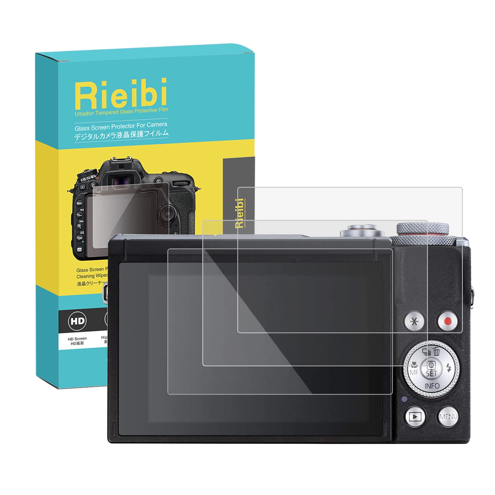 Rieibi (3 Packs) Screen Protector for Canon PowerShot G7 X Mark III Digital Camera, 0.33mm 9H Hardness Tempered Glass Film for Canon G7X III Anti-Fingerprint Anti-Scratch Ultra-clear