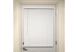 No Tools Cordless Magnetic Mini Blind for Metal Doors - 23" W x 48" L - White, Easy Install, Over 400 Custom Sizes Starting at 29.97, Room Darkening Vinyl Shades for Indoor Windows by Lumino