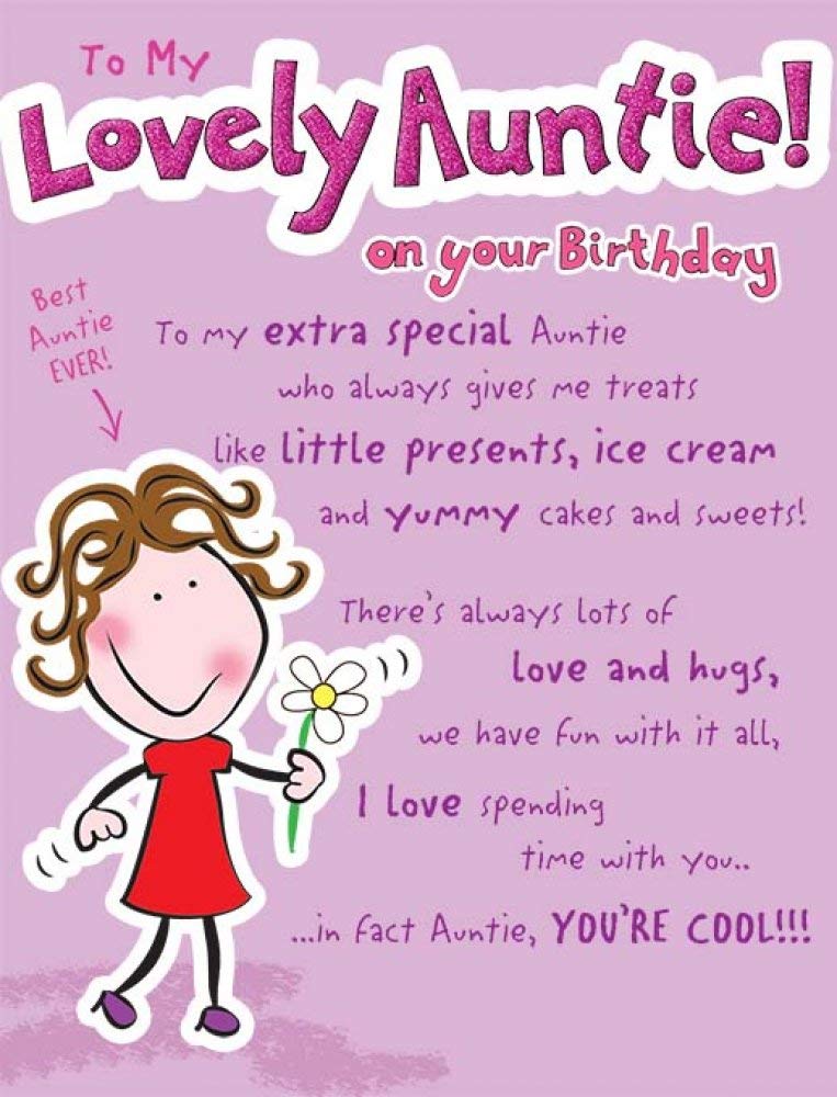 Piccadilly Greetings Humour Birthday Card Auntie - 8 x 6 inches