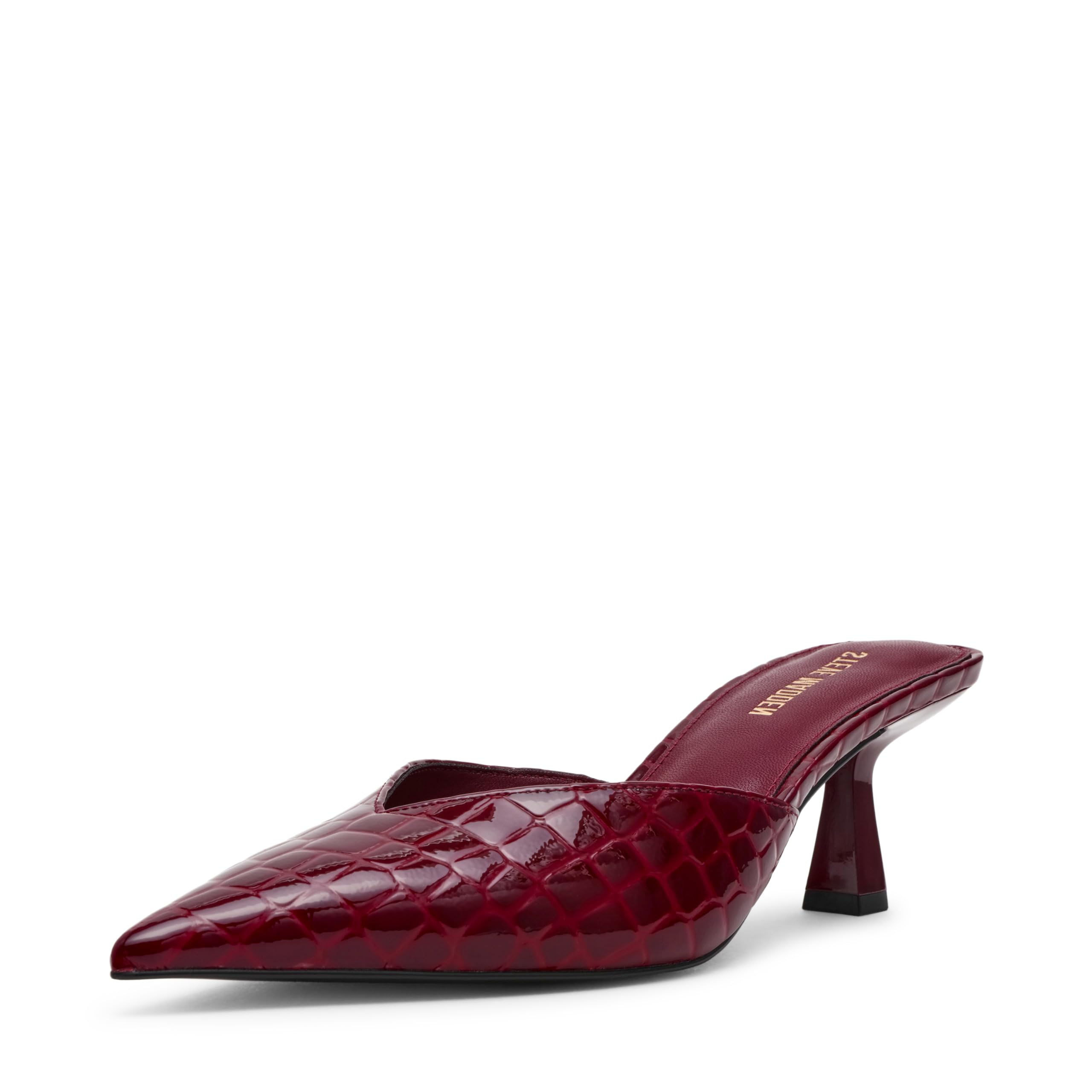 Steve Madden Women’s Mod Mule, Burgundy Croco, 6