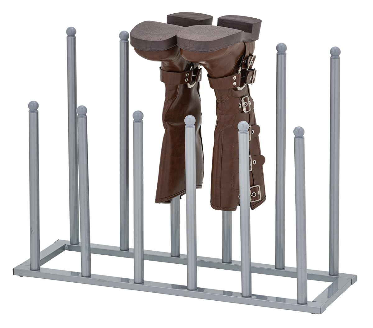 Pristine Grey Welly Boot Rack - This Welly & Boot Stand Holds 6 Pairs of Wellies & Boots.