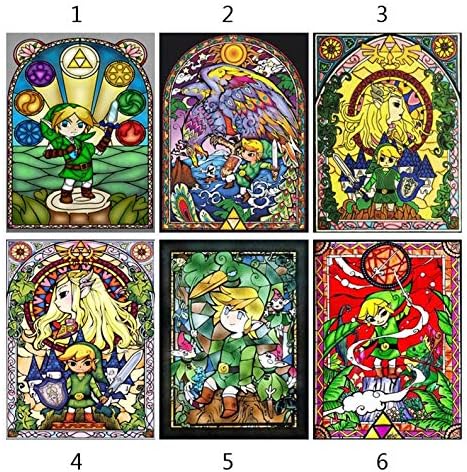 5D Diamond Painting Kit The Cartoon Legend of Zelda Breath Full Square/Round Drill Needlework Cross Stitch Rhinestone Picture Bedroom Wall Decor Painting 40X50cm (NO.1)