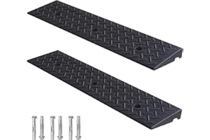 TNMT 2 Pack Rubber Curb Ramps Driveway ramp, 2" H, 39.4" L, 9.8" W, Heavy Loading (6600LB)/3 Ton Capacity, Threshold, Motorcycle, Loading, Bikes, Wheelchairs Ramps