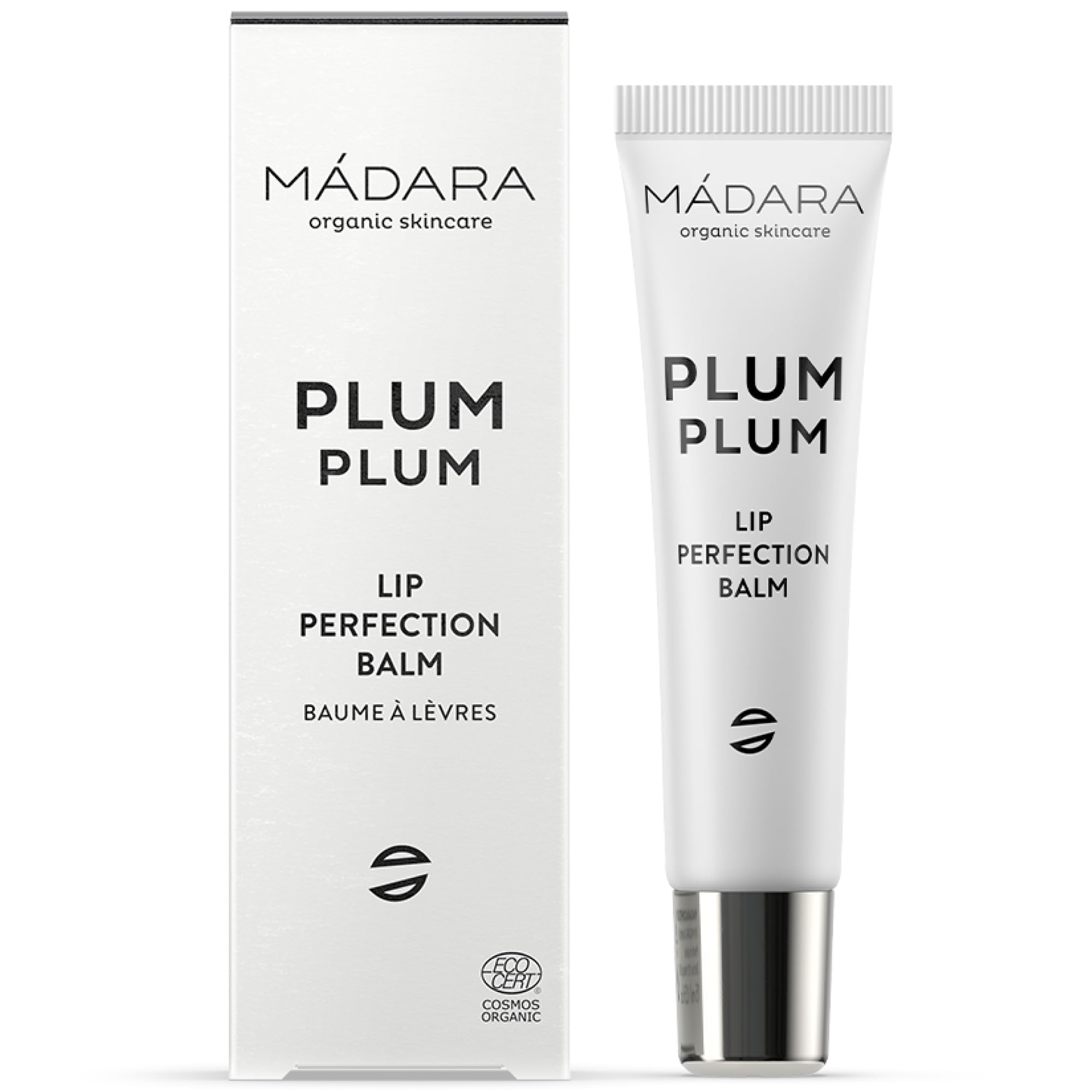 MÁDARA Plum Plum Lip Perfection Balm 15 ml - Intense Hydration & Protection, Sheer Glossy Finish, COSMOS Organic, Nourishing & Rejuvenating Care