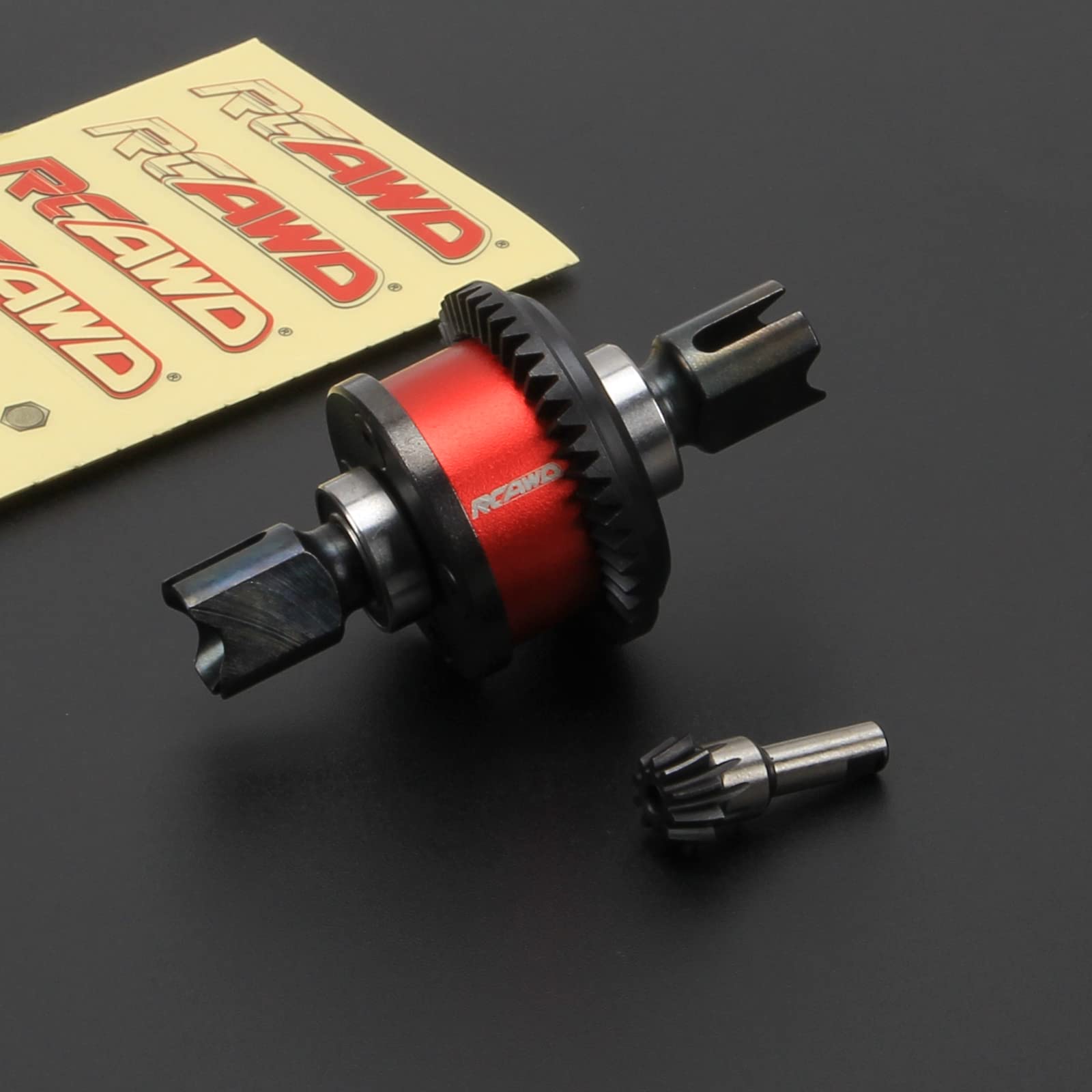RCAWD Active F/R Differential Set 10T Main Gear for Arrma 1/8 Typhon Notorious Talion Kraton Outcast 6s Upgrades Parts(Red)