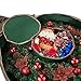 Wreath Storage Container - Canvas Bag with Clear Window and Handles Holds 48-Inch Artificial Wreath with Compartment for Ornaments by Elf Stor (Green)