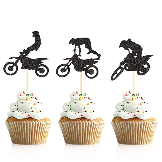 Cuisine Arts De La Table Bmx Motard Anniversaire Cupcake Parti Alimentaires Toppers Decorations Picks Pack De 14 Figurines De Gateau