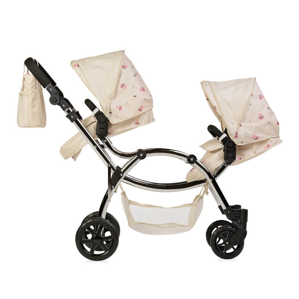 Roma Darcie Twin Dolls Pram in Cream, Suitable From 3 to 16 Years