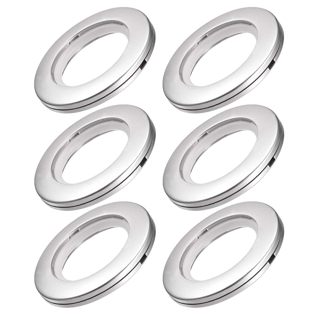 Sourcingmap Curtain Grommets Plastic 1.5 Inch Inner Dia Drapery Eyelet Rings for Window Curtain Rods Gray 6 Pcs