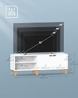 VASAGLE TV Unit 140 cm White for up to 65 inch TVs with 2 Doors view 5