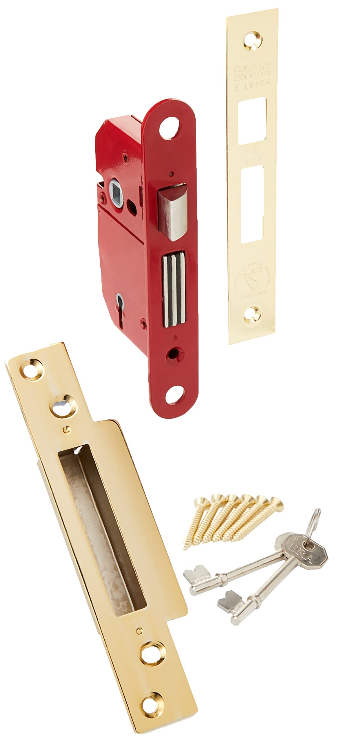 ERA Fortress BS 3621 2.5-inch/ 64mm 5 Lever Maximum Security Mortice Sashlock - Brass Effect