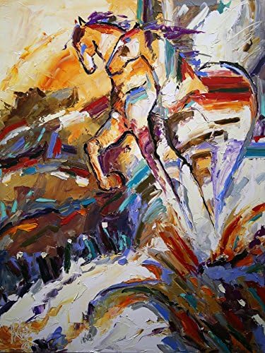 Hilltoppers - Original Horse Painting Colorful Equine Art Modern Western Art Contemporary Horses Decor by Renowned Artist Laurie Pace