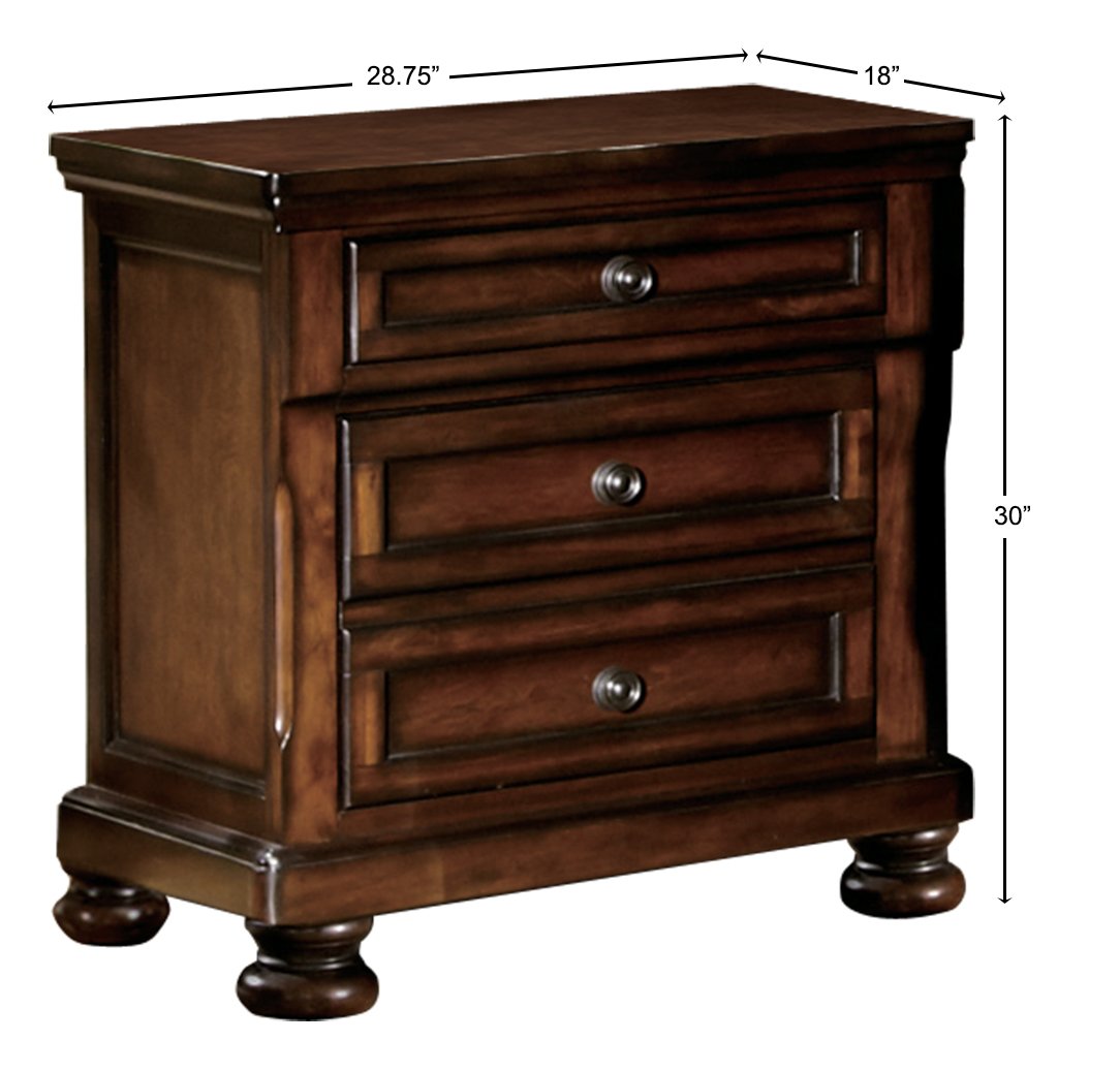 Homelegance Mardelle 2-Drawer Nightstand, Cherry
