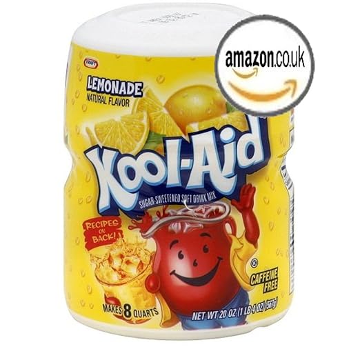 KOOLAID LEMONADE DRINK MIX (MAKES 8 QUARTS) 567g (SINGLE TUB) AMERICAN