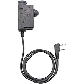 EARMOR Tactical Kenwood, Baofeng Version PTT Military Standard 7.0 Plug for Radio Adapter Black